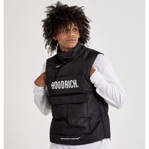 Hoodrich Astro V3 OG Black Puffer Vest Jacket Men's Medium NWOT